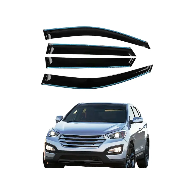 Coche acrílico sol lluvia guardia clima escudo ventana visera deflectores de viento para Hyundai Santafe IX45 2013