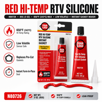 Sealant Silikon RTV Tahan Suhu Tinggi Merah, Perekat Instan Tahan Cairan Pendingin dan Oli Motor untuk Termostat, Pompa Air, dan Bak Oli