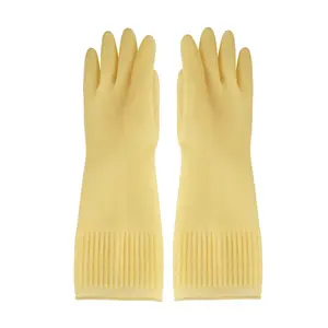 时尚38厘米粉色舒适厨房清洁乳胶长袖家用洗碗安全工作橡胶手套