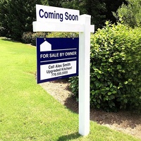 Fentech Real Estate Sign Post Diseño moderno PVC Sign Post para la aplicación de Villa al aire libre