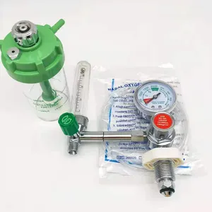 Venta caliente medidor de flujo de cilindro de gas reguladores de oxígeno con humidificador botella