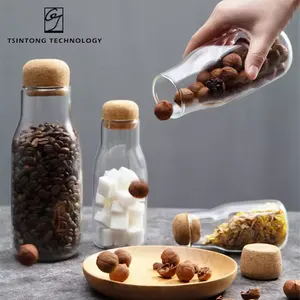 Best Eco-friendly Airtight Preserving Sealed Containers Candy Glass Perfume Bottle Jar Glass Storage Container With Cork Lid