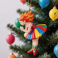 Décorations de Noël en polyrésine personnalisées en gros, figurines de danseuses de ballet artificielles