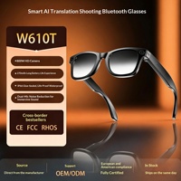 Nouvelles lunettes intelligentes W610T 8MP avec traduction IA, capture photo et vidéo, partage d'images Wi-Fi et double réduction du bruit