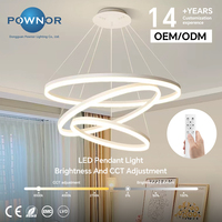 Lustre LED Circulaire Moderne à Anneaux Multiples, Suspension LED Dorée en Aluminium, Plafonnier Dimmable pour Villa et Escalier