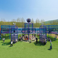 Equipo de Juego Infantil Personalizado para Exteriores, sin Motor, Estructura de Juego de Aventura Comercial con Toldo para Parques y Resorts