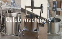 Marmite industrielle à double enveloppe avec agitateur, mélangeur de cuisson automatique pour beurre de cacahuète et pâte de curry