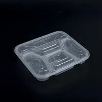 Récipient alimentaire en plastique jetable à plusieurs compartiments de vente chaude, boîte à lunch alimentaire PP micro-ondable