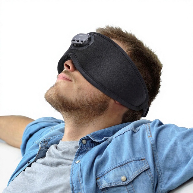 Customizable High Tech Gadgets 3D Bluetooth Sleep Mask White Noise Milk Silk Memory Foam Blackout Wireless Travel Washable