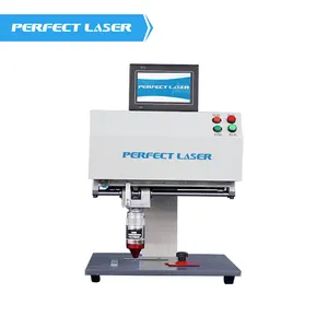 Perfeito Laser Desktop Alumínio Inoxidável Aço Suave Cobre Carbono Placas de identificação LCD Pneumático Código Vin Dot Peen Marcação Máquina