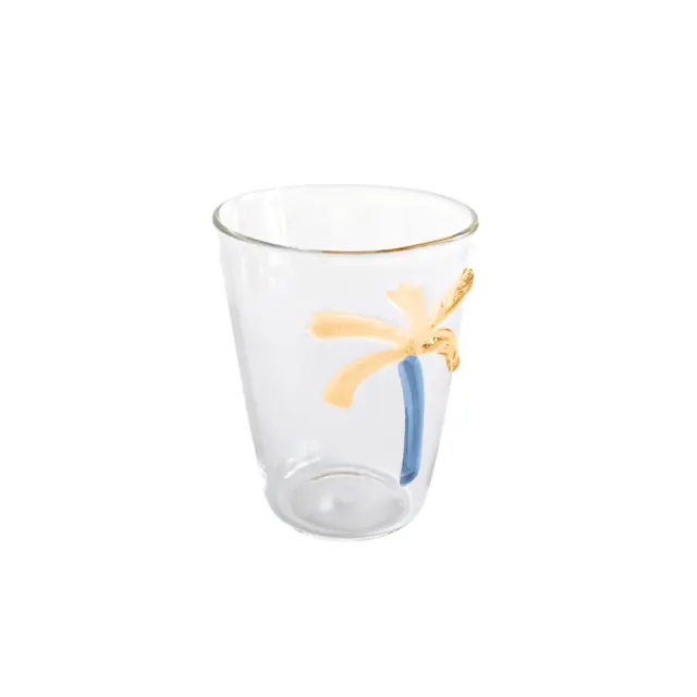 Lampworked màu chịu nhiệt colorfully sơn Motif ly nước stemless Glass Wine cup với các chi tiết trang trí