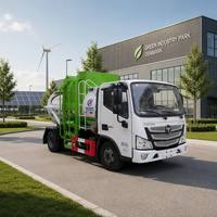 Camion de collecte des déchets alimentaires FOTON 4x2 à prix d'usine, nouveau véhicule diesel à chargement latéral pour l'élimination des déchets