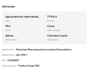 Citrato de Trietilo de Grado Cosmético TEC 99% Puro, Plastificante y Fijador para la Formulación de Perfumes y Cosméticos - Product Image 6