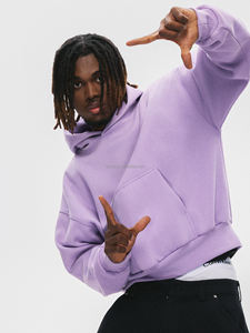 100% 코튼 남성용 풀오버 후드 칼라 느슨한 겨울 시즌 대형 스트리트웨어 무거운 무게 운동복 - Product Image 3