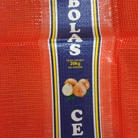 20 kg Verticale Logo Op Maat Gemaakte PP Tubulaire Mesh Zakken Sterke Draagkrachtige Netzakken voor Bulk Groenten Fruit Argentinië Markt