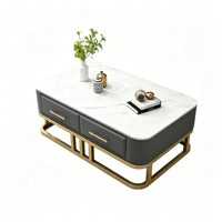 Table basse rectangulaire en pierre frittée de style italien, table d'appoint moderne de luxe léger pour salon