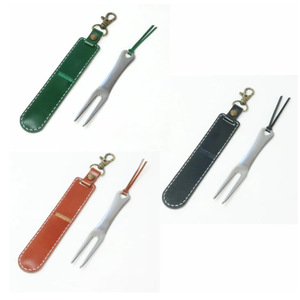 Japanese and Korean style minimalist PU leather <b>golf</b> fork protector, mini portable green-hanging fork protector. - Product Image 4