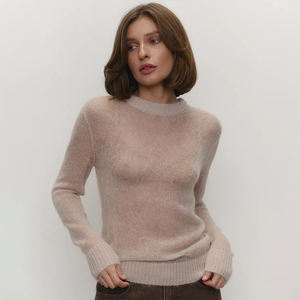 เสื้อสเวตเตอร์คอกลมถักด้วยคอมพิวเตอร์ของผู้หญิงเสื้อสเวตเตอร์เสื้อสวมหัวสีลูกกวาดต่อต้านริ้วรอยปรับแต่งได้ - Product Image 5