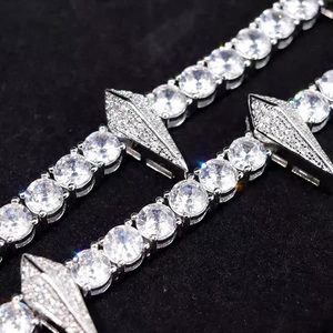 สร้อยคอเทนนิสลายเสือดำสุดฮอต ลดราคาพิเศษ เพชร VVS moissanite ผ่านการทดสอบเพชร ชุบทอง เงินแท้ 925 พร้อมใบรับรอง GRA - Product Image 5