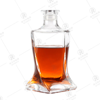 Bouteille en verre vide créative de 500Ml, 750Ml, pour liqueur, vin, Whisky, Vodka, Tequila, avec couvercle en liège, vente en gros