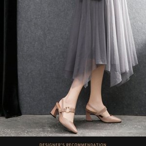 Nouvelles sandales d'été 2026 pour femmes à bout ouvert et bride arrière, talon carré épais, chaussures décontractées en cuir tendance, vente en gros - Product Image 4