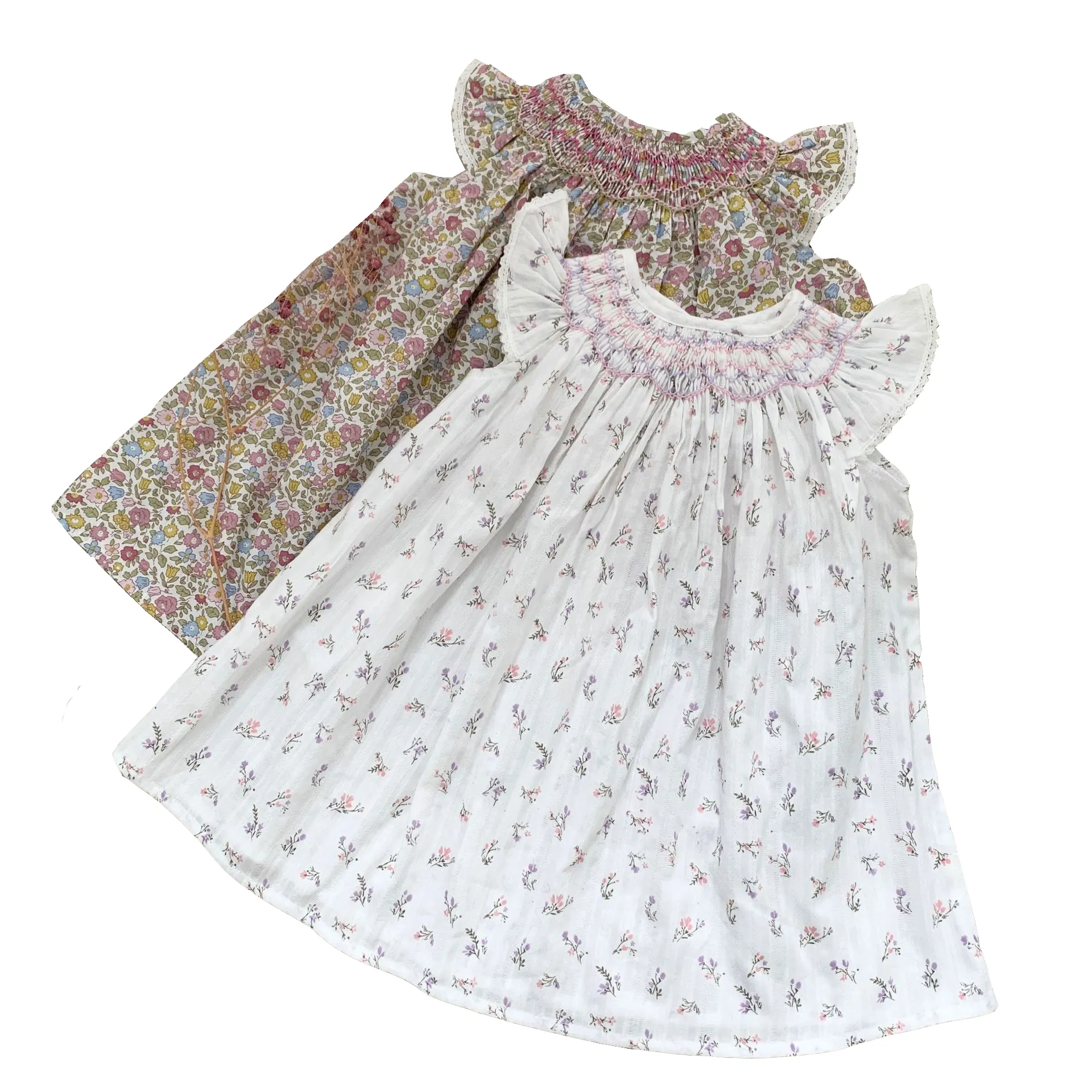 Сезон: весна-лето От 1 до 6 лет девушка хлопок Liberty платье с цветочным узором и с длинными кружевными рукавами, Детские вечерние платья для девочек для малышей