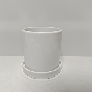 Pot <span class=keywords><strong>de</strong></span> fleur <span class=keywords><strong>de</strong></span> <span class=keywords><strong>jardin</strong></span> en céramique <span class=keywords><strong>de</strong></span> couleur blanche mate personnalisée <span class=keywords><strong>bassin</strong></span> avec trou <span class=keywords><strong>pour</strong></span> une utilisation intérieure/extérieure - Product Image 2