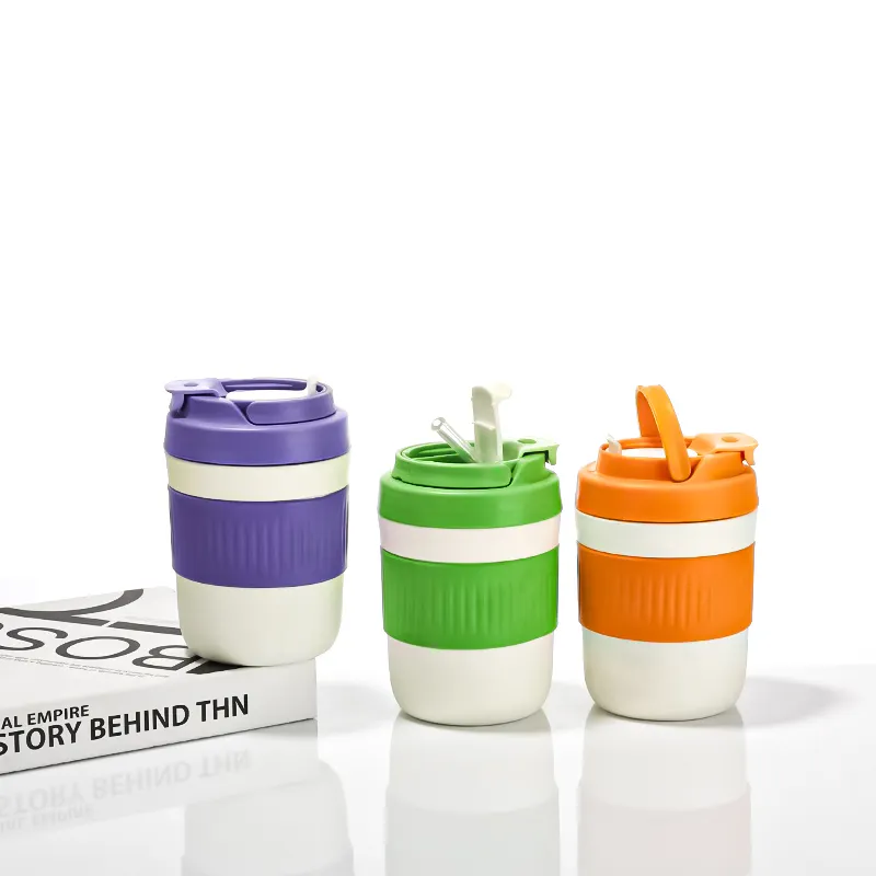 इन्स विंड डिज़ाइन: पेय पदार्थों के लिए हॉट सेल ग्लास स्ट्रॉ बोतल, प्यारा दूध कॉफी कप