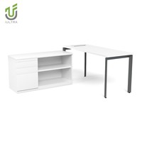Bureau de direction IULTRA, bureau de direction de luxe moderne modulaire en MDF MFC, bois de mahogany, grande table de direction