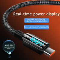Kabel Type-C ke USB-C 100W dengan Layar LED, Selubung PVC, Konduktor Tembaga Murni untuk MacBook Pro & Pengisian Cepat PD