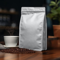 Kantong Grosir Custom Flat Bottom Matte Square Bottom Resealable Zipper Bag Label Pribadi Kopi Panggang Makanan Hewan Peliharaan Penyimpanan Retail