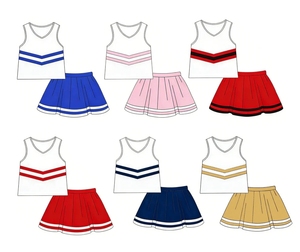 Nuovo Arrivo: Set Gonna per Ragazze, Abbigliamento per il Giorno della Partita, Outfit Personalizzato con Applicazioni per Cheerleader, Abbigliamento da Allenamento per Ragazze, Abbigliamento Atletico per Cheerleader - Product Image 1