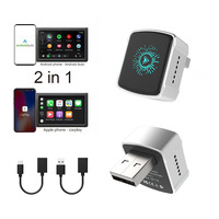 Adaptateur CarPlay sans fil lumineux et coloré 2-en-1, dongle de connectivité sans fil pour voiture, compatible avec différents smartphones