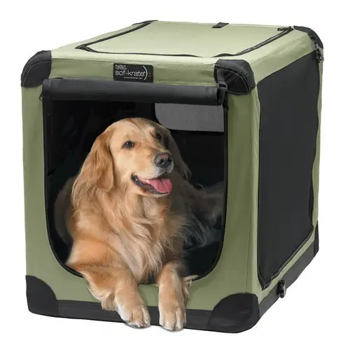 2-Door Collapsible Soft-Sided Folding Travel Crate Dog Kenne Portable Folding Soft Dog Crate for Outdoor and Travel Crate Kennel