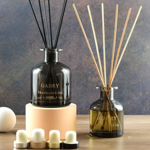 Bán buôn kính cho sậy khuếch tán chai <span class=keywords><strong>50ml</strong></span> 100ml 150ml 200ml nhà treo phòng hương thơm nước hoa màu đen rỗng nút chai niêm phong carton - Product Image 3