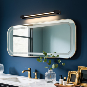 Modern Minimalist Aluminum LED Wall Lamp 3500K Warm White Rectangular Black Shade Dimmable Wall-Mounted for <b>Bathroom</b> - Product Image 3