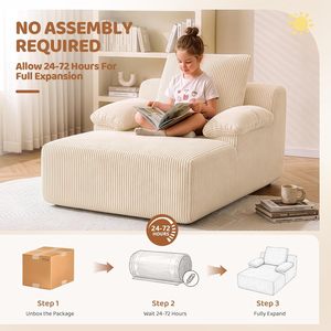 Canapé-lit OEM, Chaise longue, Canapé compressé, Canapé simple rembourré en mousse haute densité, Fauteuil de lecture - Product Image 4