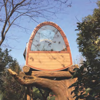 Kits de petites maisons intégrées modulaires de luxe cabane dans les arbres préfabriquée cabane préfabriquée en bois d'extérieur