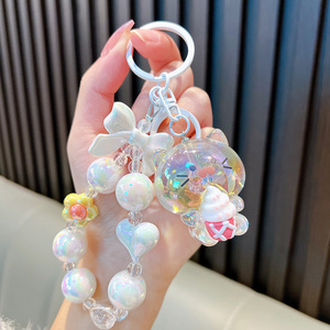Colgante de llavero de ratón con cuentas creativas, colgante de acrílico galvanizado, regalo lindo, bolsa de oso de helado, colgante de encanto, llavero de coche, regalo - Product Image 2