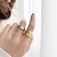 Haute qualité filles bijoux de mode non ternir bijoux en acier inoxydable deux tons or argent bague en carbure de tungstène