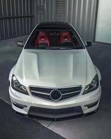 Nouveau kit carrosserie V en carbone noir de haute qualité pour Mercedes-Benz Classe C W204 C63 : Lame de pare-chocs avant, diffuseur, spoiler, jupes latérales