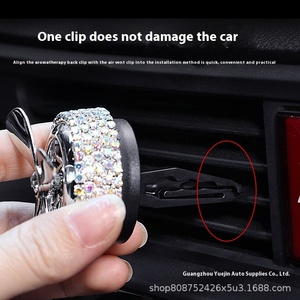 ABS Car Air Freshener <strong>Diffuser</strong> with Exhaust <strong>Clip</strong> Fan Rotating Air Outlet Aromabling Metal Fan Freshener for Car Exhaust - Product Image 6