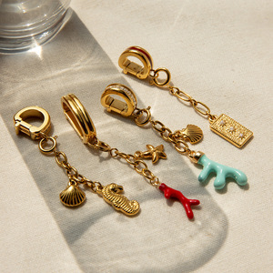 Pendentifs de mode unisexe en acier inoxydable, breloques connecteurs de boucles de bikini, formes de coquillages et d'animaux, accessoires de bijoux DIY - Product Image 4
