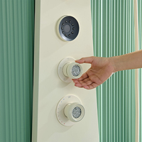 Panneau de douche mural multifonctionnel blanc crème de qualité supérieure pour hôtel, appartement, villa, ensemble de douche pour salle de bain
