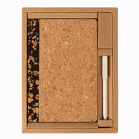 Ensemble de carnet A5 en liège avec stylo, imprimé UV personnalisé, éco-responsable, minimaliste, cadeau écologique, respectueux de l'environnement