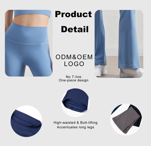 महिलाओं की उच्च कमर चमक जिम खेल पुश-अप योग लेगिंग ठोस पैटर्न चार-तरफा खिंचाव पूर्ण लंबाई पर्यावरण के अनुकूल - Product Image 4