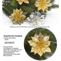Dekorasi Natal Klasik Bunga PE Berlapis Emas Buatan Daun Maple Kupu-Kupu Berlapis Serbuk Emas Ramah Lingkungan