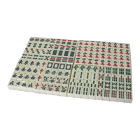 Ensemble de Mahjong Artistique de Luxe en Mélamine avec Étui Décoratif Complet, Idéal pour les Voyages, Iconographie Traditionnelle