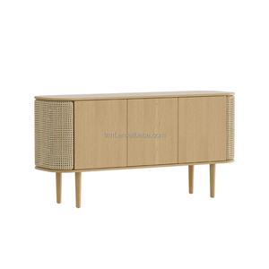 Aparador Esquinero Pequeño y Delgado de Diseño Industrial Nórdico de Primera Calidad, Mueble de Pasillo Contemporáneo de Madera Maciza, Ensamblado en Fábrica - Product Image 3