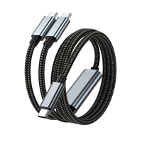 Kabel USB C ke USB C 100W PD 5A Pengisian Cepat 480Mbps Kabel Data Nilon Terjalin Paduan Aluminium untuk Komputer Mobil Android